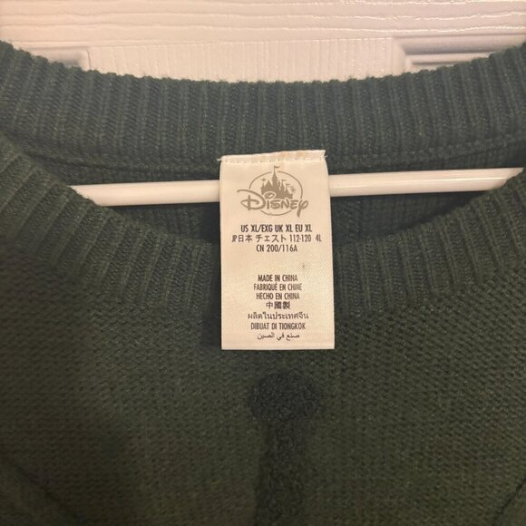 Disney Pixar Toy Story Alien Cable Knit Sweater Womens XL Deep Green Pullover - Picture 4 of 9